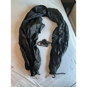 Single person hammock camping black with carabiners and string travel pouch